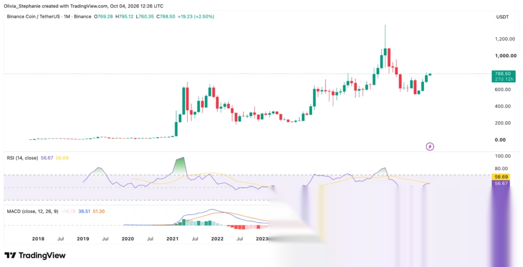 BNB price chart, source: TradingView
